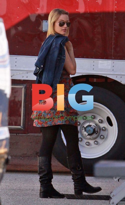 Dianna Agron on "Glee" set in Glendale