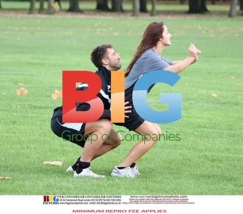 Gavin Henson and Katya Virshilas Practice Rugby Tackle