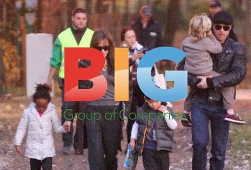 Brad Pitt and Angelina Jolie with Kids in Budapest Park