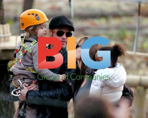 Angelina Jolie and Brad Pitt with Kids in Budapest