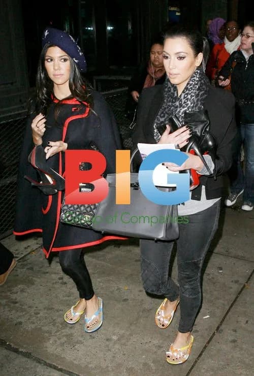 Kourtney and Kim Kardashian seen in NYC