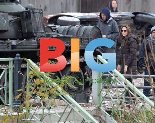 Angelina Jolie on Film Set in Budapest