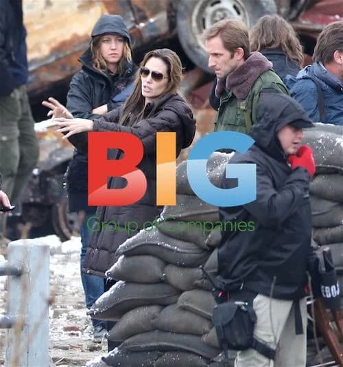 Angelina Jolie on film set in Budapest