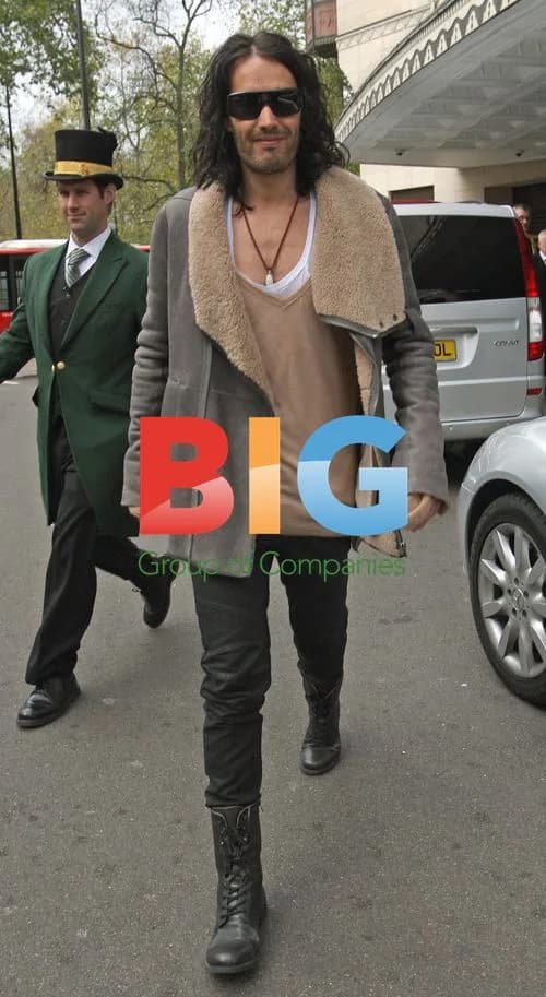 Russell Brand leaves Dorchester Hotel