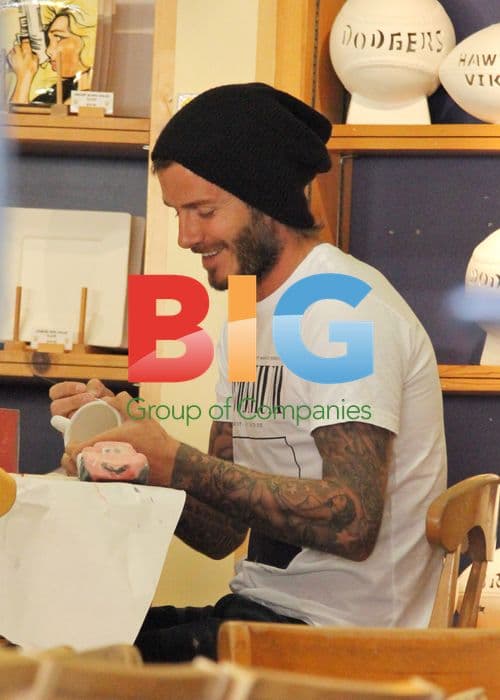 David Beckham Paints Pottery with Sons