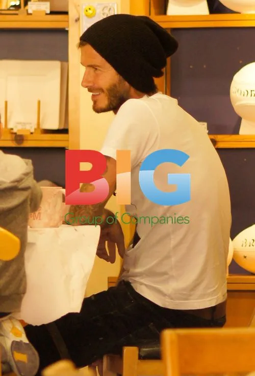 David Beckham and Son at Pottery Painting