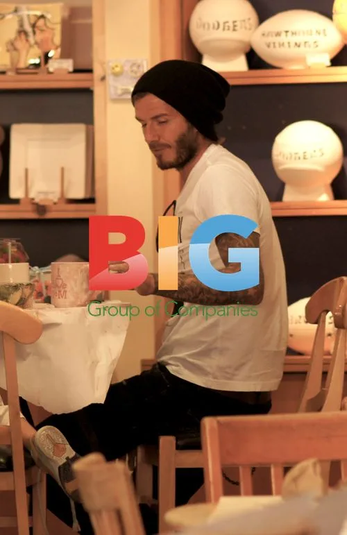David Beckham and Son at Color Me Mine
