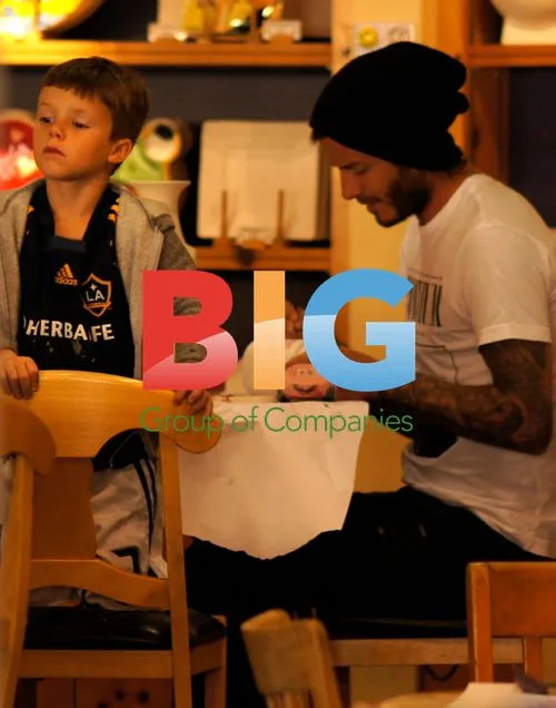 David Beckham and Son at Color Me Mine
