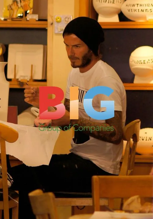 David Beckham and Son at Color Me Mine
