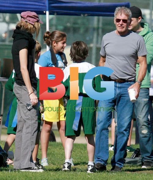 Harrison Ford and Calista Flockhart at son's soccer game
