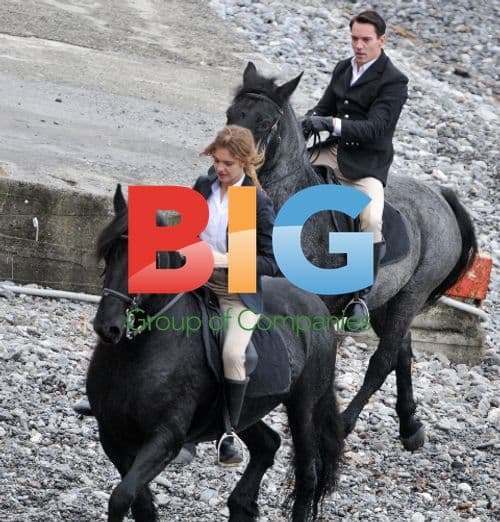 Jonathan Rhys Meyers and Natalia Vodianova on film set