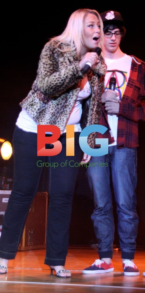 Josie Gibson and Sam Pepper on stage