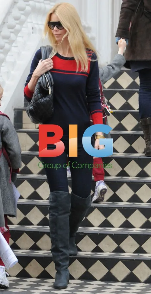Claudia Schiffer on school run in London
