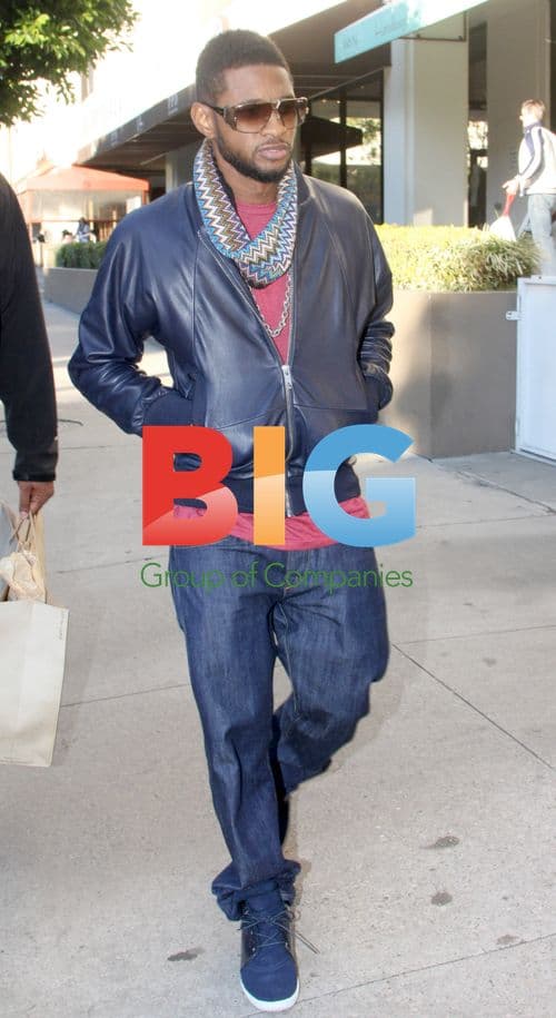 Usher with Bodyguard in Beverly Hills