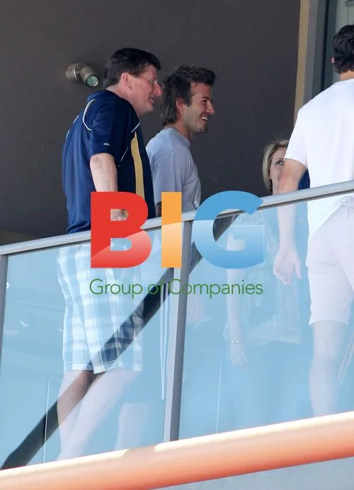 David Beckham Relaxes with LA Galaxy Team