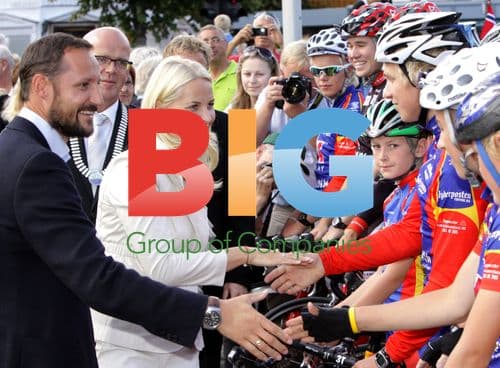 Crown Prince Haakon and Crown Princess Mette-Marit cycle in Norway