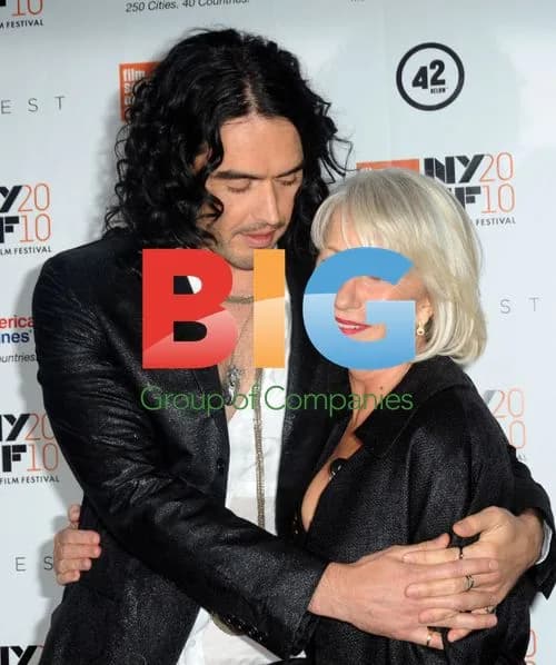 Russell Brand and Helen Mirren at The Tempest premiere
