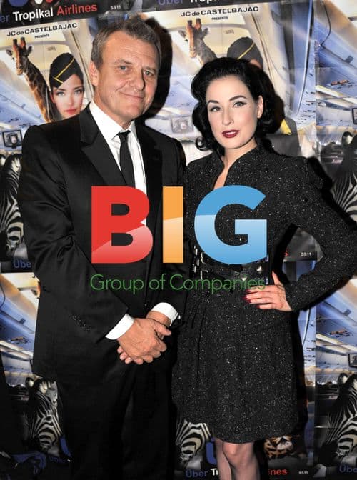 Jean-Charles de Castelbajac and Dita Von Teese at Paris Fashion Week