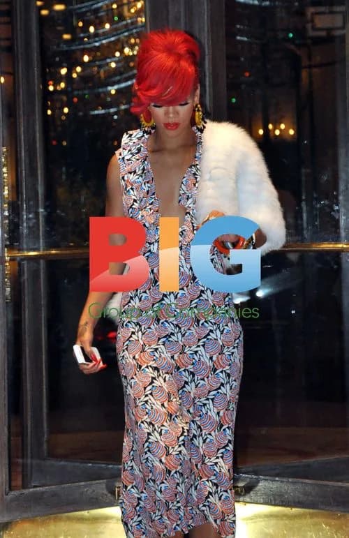 Singer Rihanna out in Paris