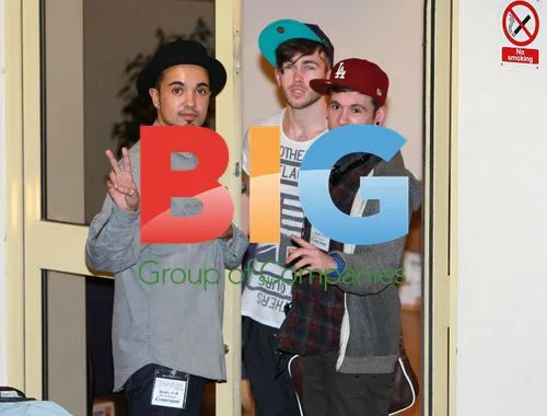 X Factor Judges and Contestants at Rehearsal Studios