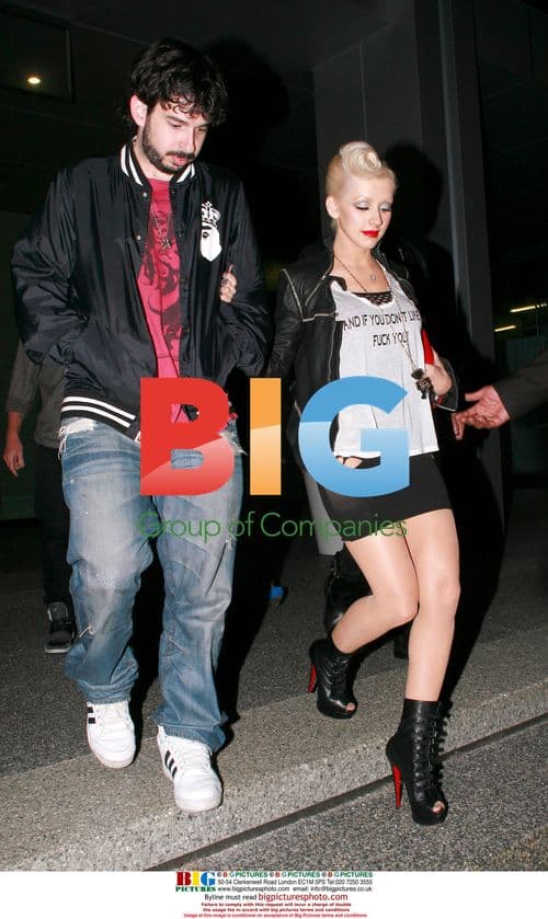 Christina Aguilera Leaves Club with Husband
