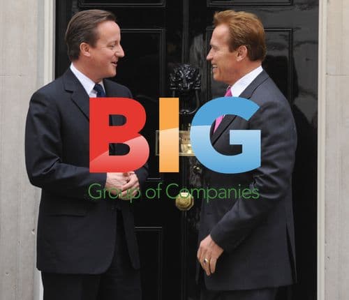 David Cameron and Arnold Schwarzenegger at Downing Street