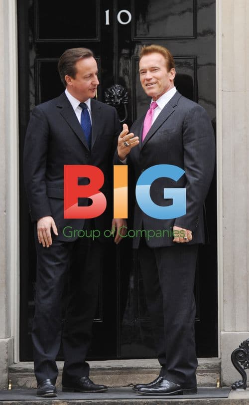 David Cameron and Arnold Schwarzenegger at Downing Street