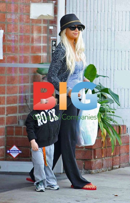 Christina Aguilera and Son at Pumpkin Patch