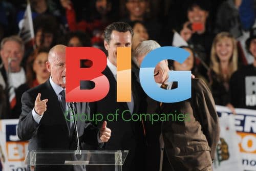 Jerry Brown, Gavin Newsom, Bill Clinton at UCLA rally
