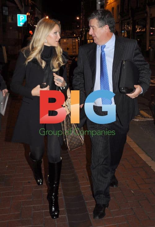 Model Caprice Bourret leaves restaurant in Dublin