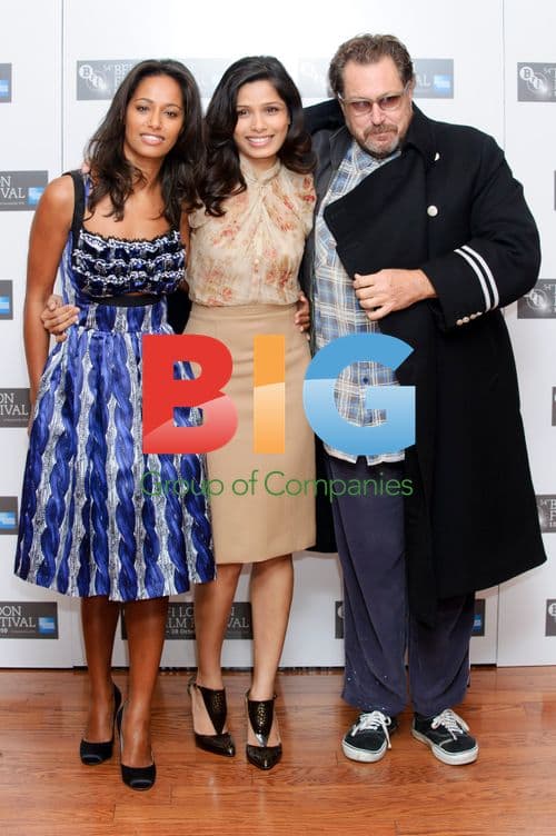 Rula Jebreal, Freida Pinto, and Julian Schnabel at "Miral" Photocall