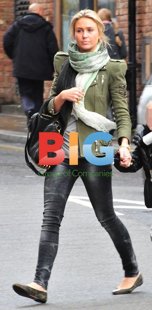 Alex Curran with daughters in Liverpool