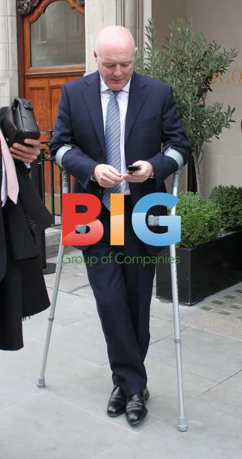 Peter Kenyon Spotted on Crutches in London