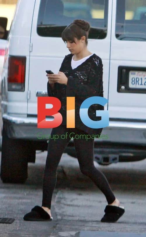 Lea Michele Walks to Makeup Trailer