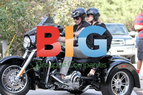 Singer Johnny Hallyday on Motorcycle