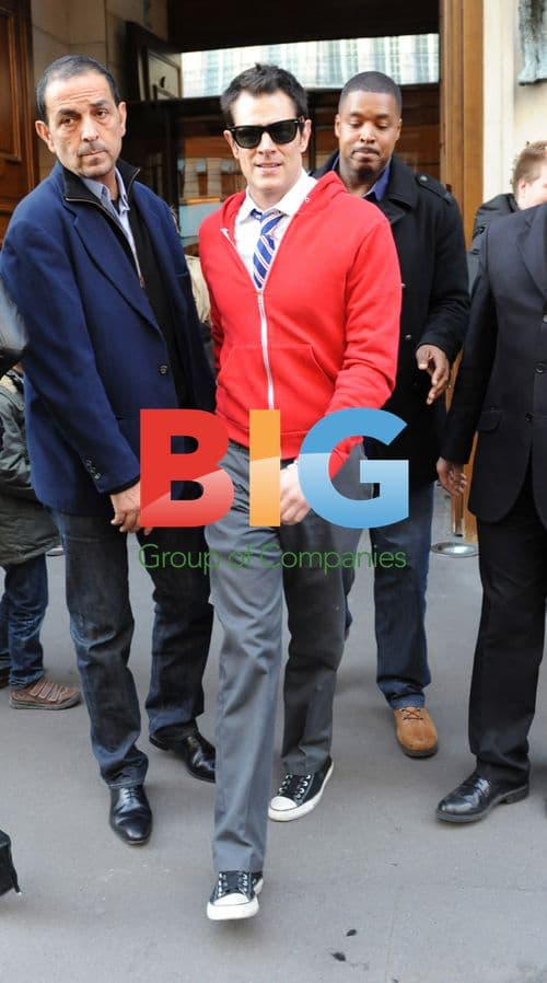 Johnny Knoxville leaving Park Hyatt in Paris