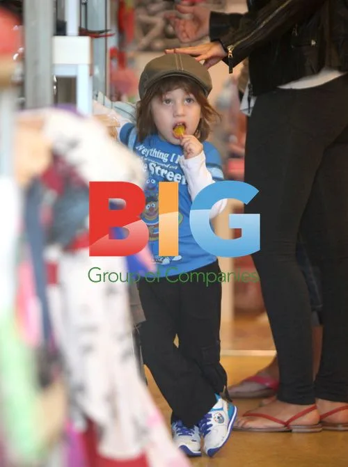 Christina Aguilera and Son Max Out and About