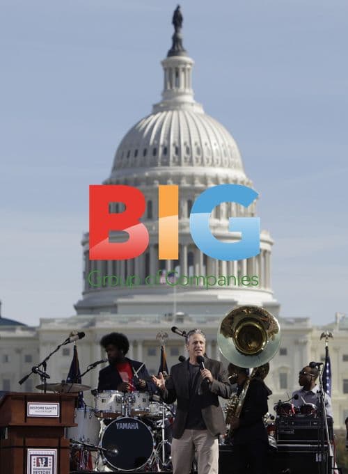 Jon Stewart Performs at Rally