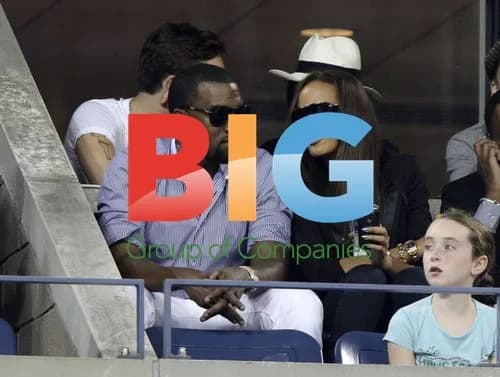 Kanye West and Selita Ebanks watch U.S. Open Tennis
