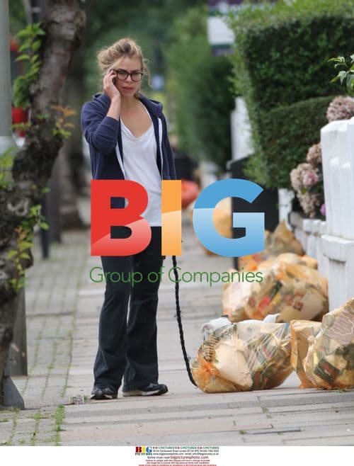 Billie Piper Walks Dog in London