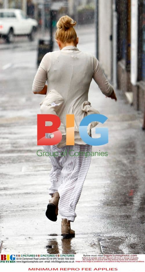 Kerry Katona Caught in Downpour