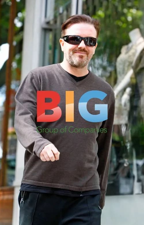 Ricky Gervais out for a walk