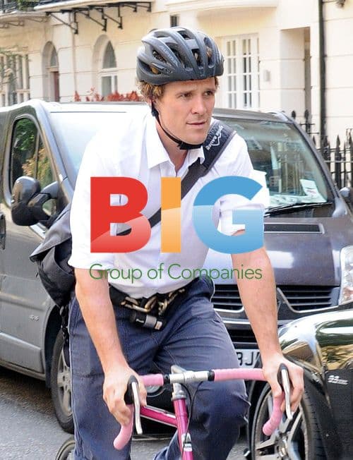 James Cracknell out on pink bike