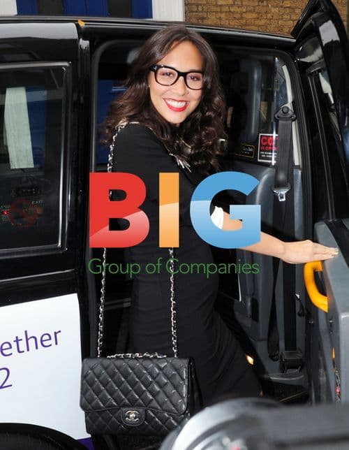 Myleene Klass leaving the Ivy in London