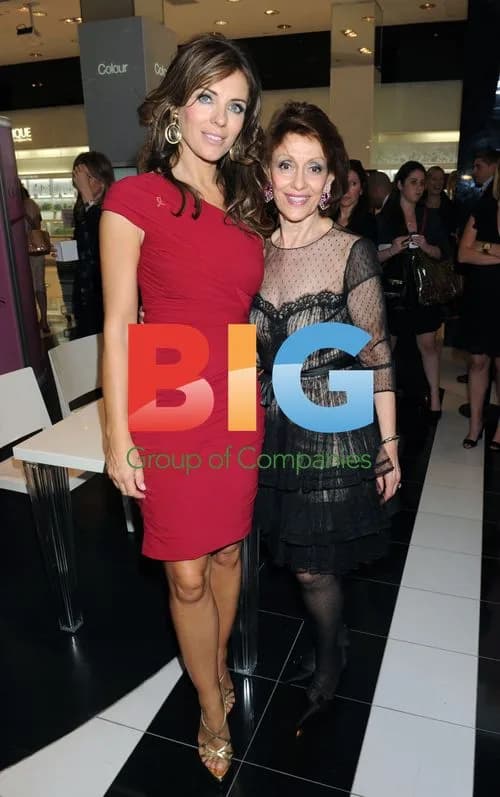 Elizabeth Hurley and Evelyn Lauder at Breast Cancer Awareness Launch