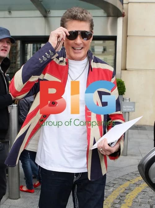 David Hasselhoff Leaving Hotel in Birmingham