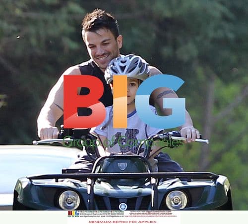 Peter Andre and son Junior on quad bike