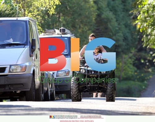 Peter Andre and son Junior on quad bike
