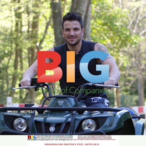 Peter Andre and son on quad bike