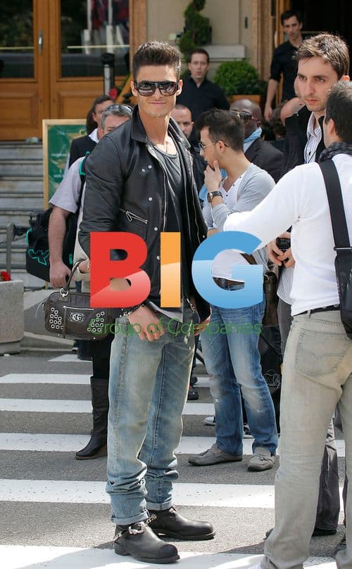 Karl Lagerfeld and Baptiste Giabiconi Leave Chanel Set